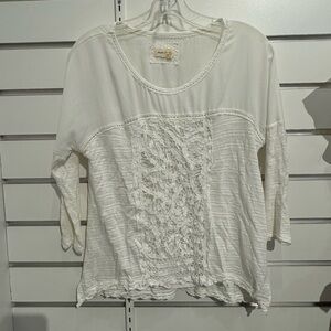 Meadow Rue Cream Lace Detail Blouse